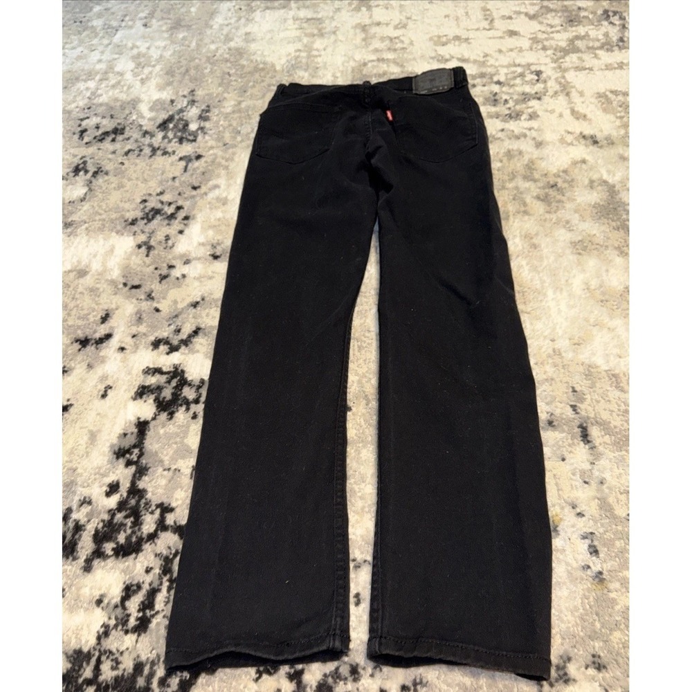 Levi's 502 Jeans Boy's 16 Reg 28 X 28 Regular Taper Black Stretch Denim Jeans